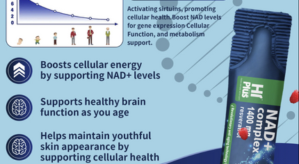 HiPlus® NAD+ Berry Drink 1400 mg — Advanced Liposomal Delivery with Green Tea, Astaxanthin, Resveratrol, CoQ10, PQQ & Alpha-Lipoic Acid — Supports Cellular Energy & Healthy Aging — 20 Pack